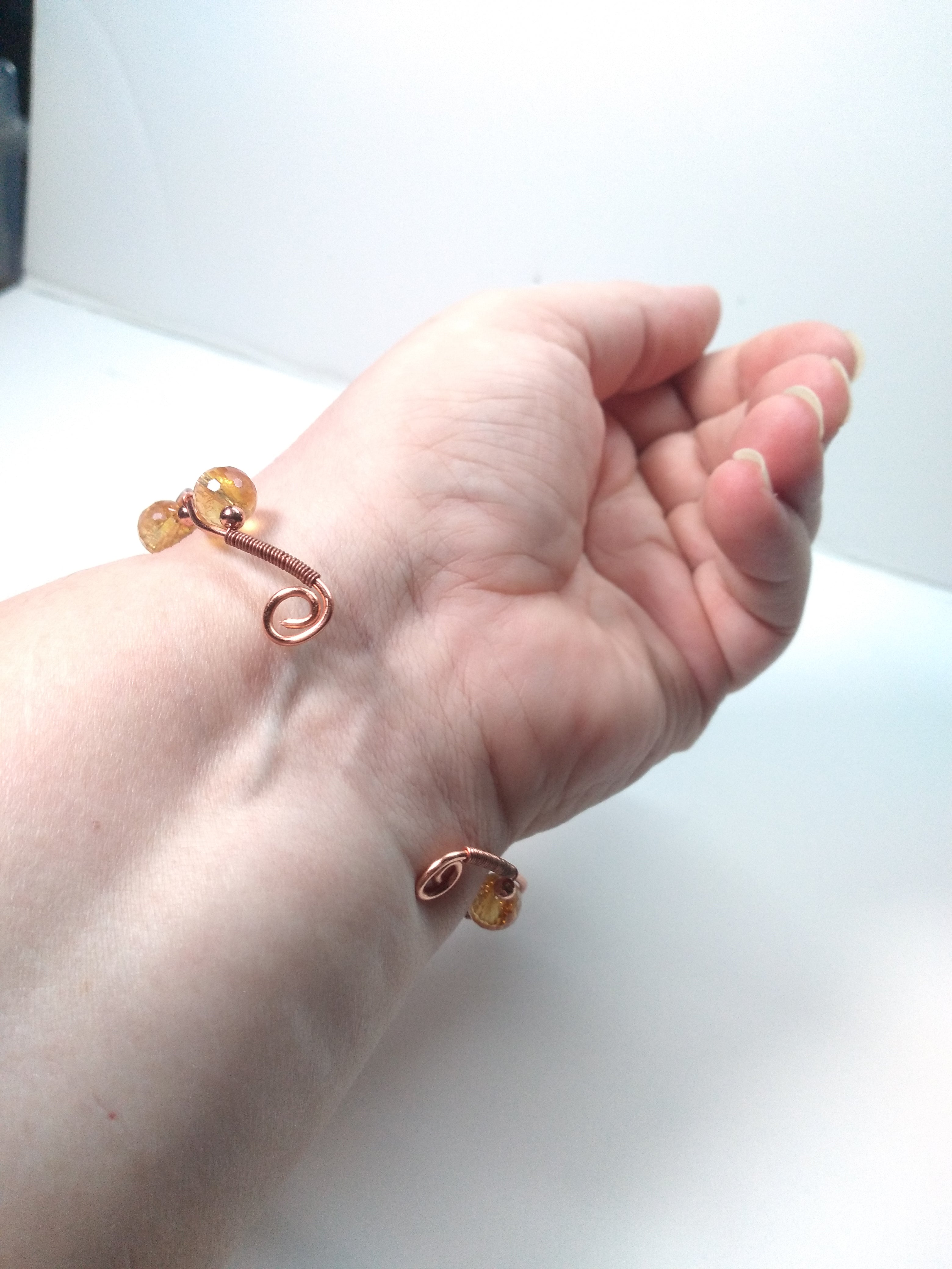 Citrine bead and copper bracelet