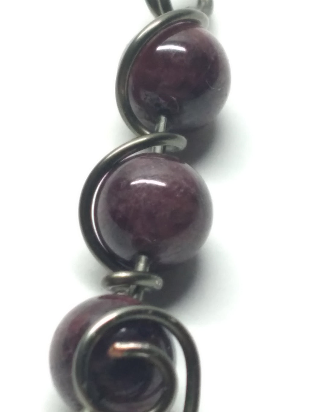 Garnet 3 bead pendant necklace